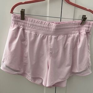 Lululemon Athletica Hotty Hot Light Pale Pink Athletic Running Shorts Size 14